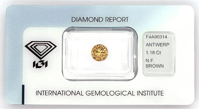 Foto 1 - Kupfer Cognac Bronze Fancy Brown Diamant 1,18 Carat IGI, D6203