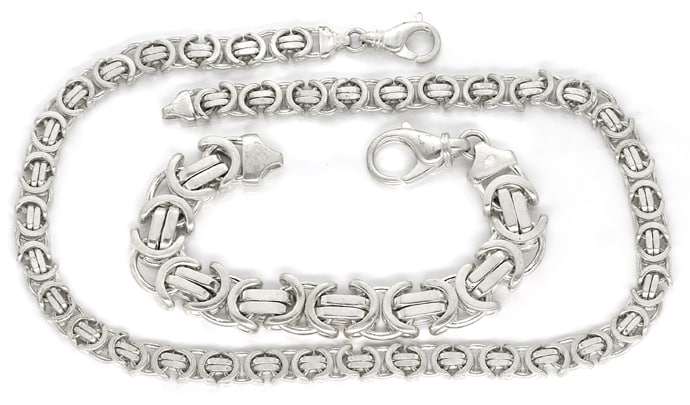Foto 1 - Flache Königskette mit Armband in massiv 925er Sterling, R9930