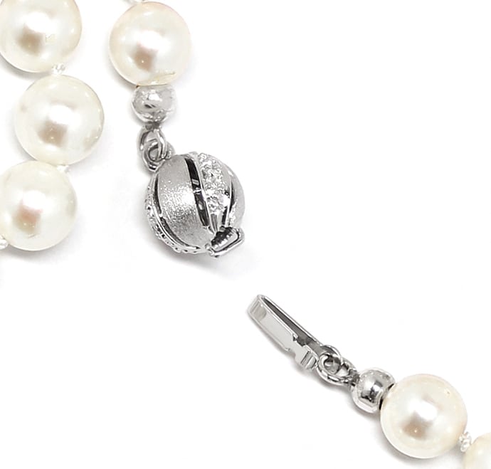 Foto 2 - Elegante Perlenkette 58cm Diamanten-Schloss, S5206