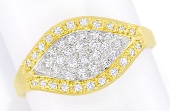 Foto 1 - Eleganter Gelbgold-Weißgold-Ring 44 Diamanten, S5768