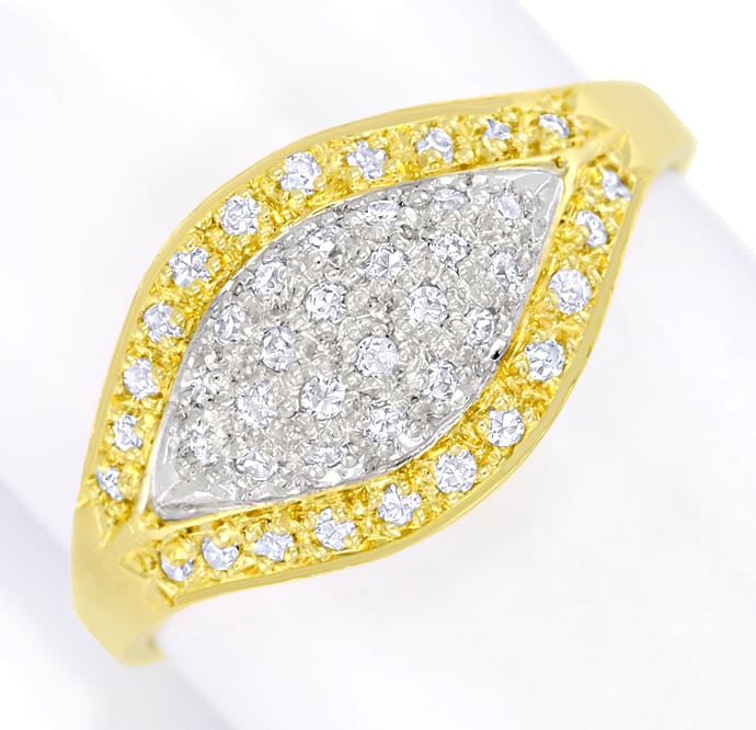 Foto 2 - Eleganter Gelbgold-Weißgold-Ring 44 Diamanten, S5768