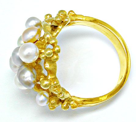 Foto 3 - Top Zuchtperlen Ring 18K Gelbgold extramassiv, S8289